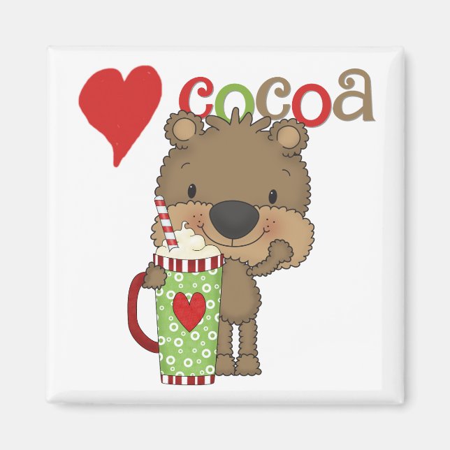 Aimant Vacances d'amour de cacao d'ours (Devant)