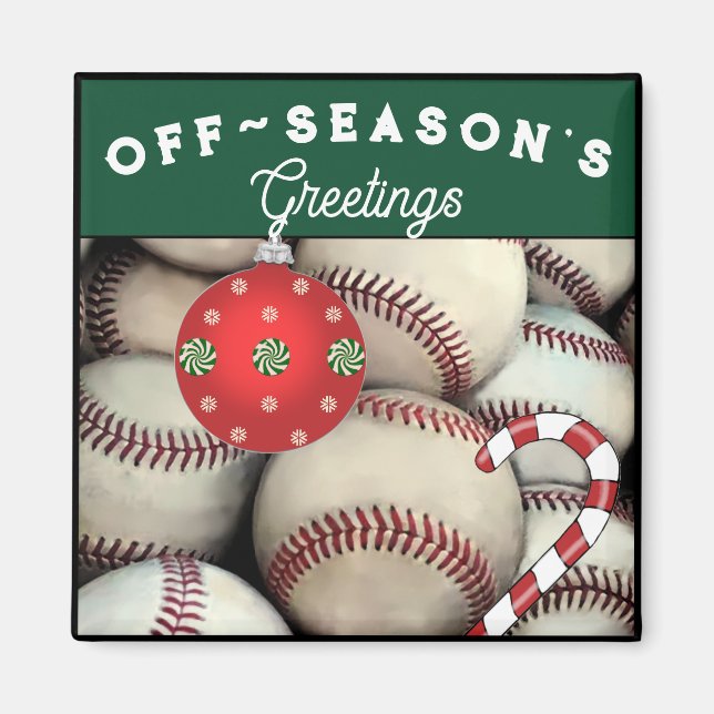 Aimant Vacances de baseball Cadeau Noël Stocking Stuffers (Devant)