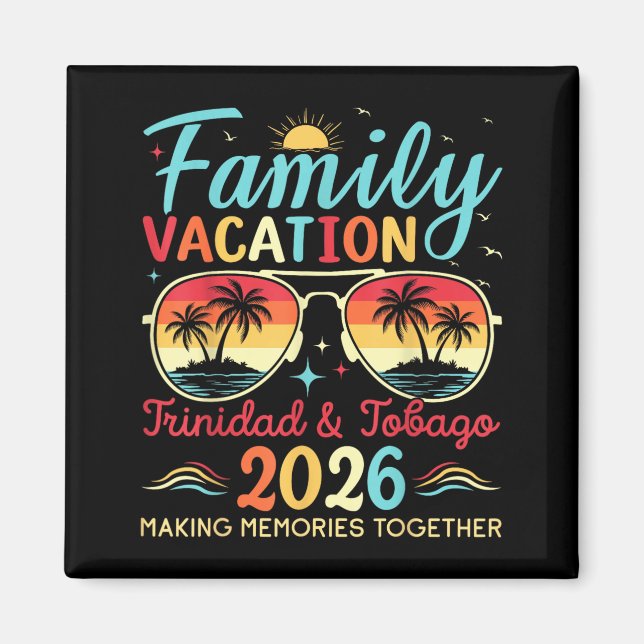 Aimant Vacances de Famille à la Plage de Trinité-et-Tobag (Devant)