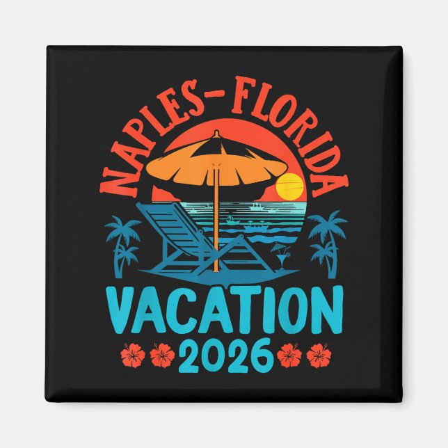 Aimant Vacances de famille à Naples Floride 2026 Plage Ét (Devant)
