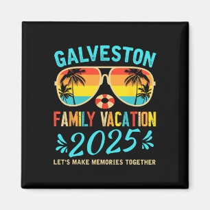 Aimant Vacances de famille vintage Galveston Beach 2025 T