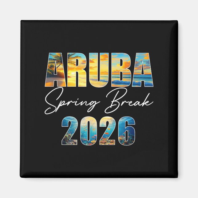 Aimant Vacances de printemps 2026 à Aruba Vacances d'été  (Devant)