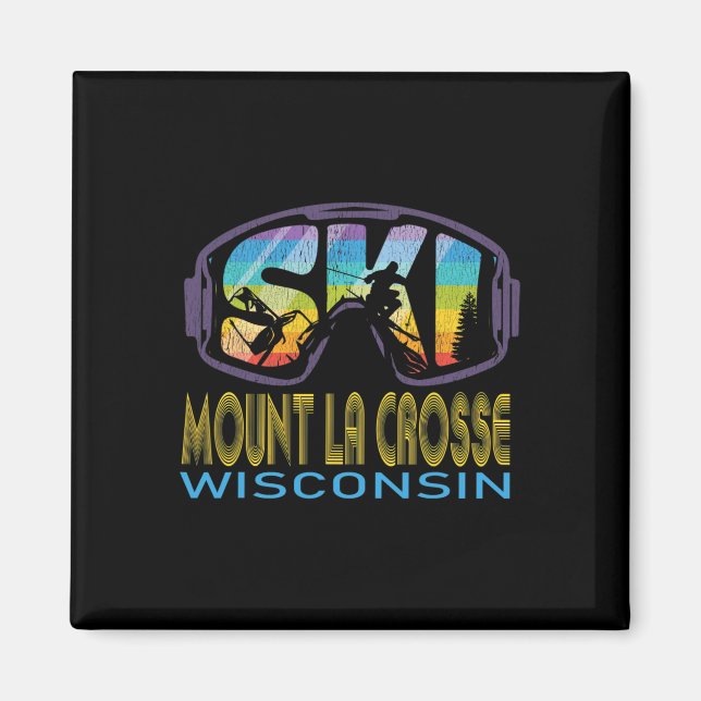 Aimant Vacances de ski à Ski Mount La Crosse Wisconsin  (Devant)