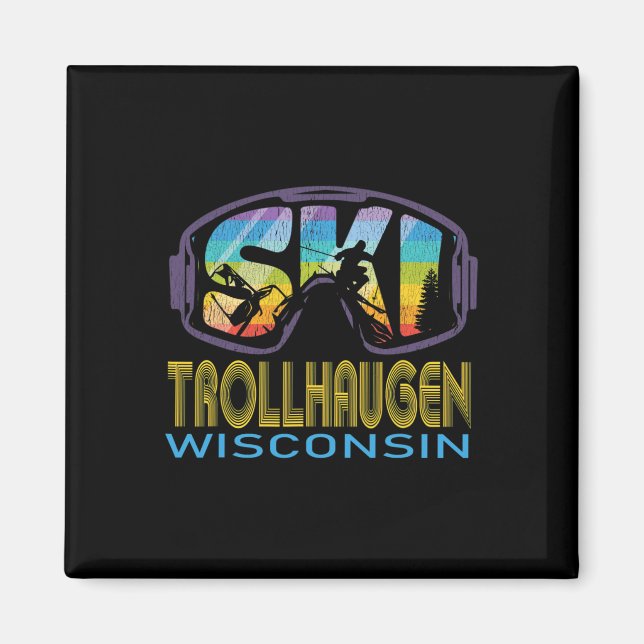 Aimant Vacances de ski à Ski Trollhaugen Wisconsin  (Devant)