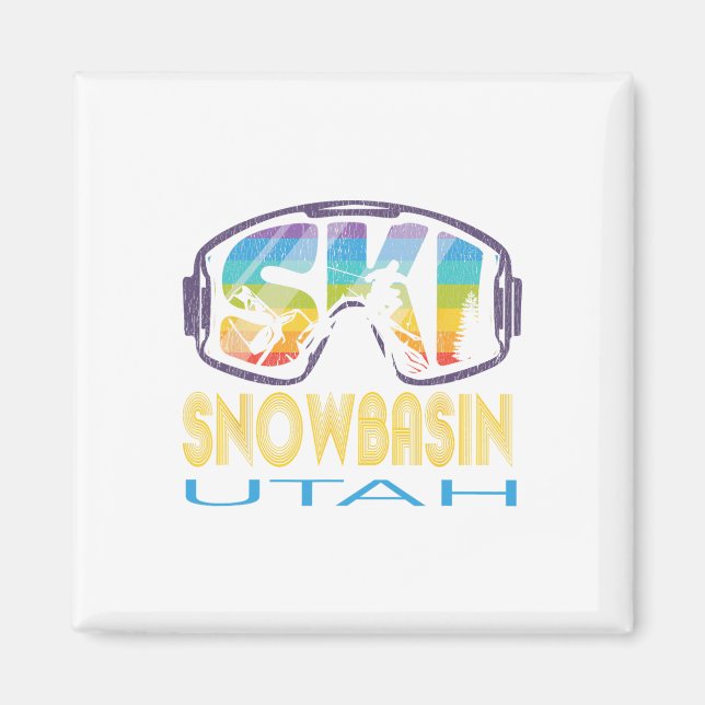 Aimant Vacances de ski à Utah enneigé (Devant)