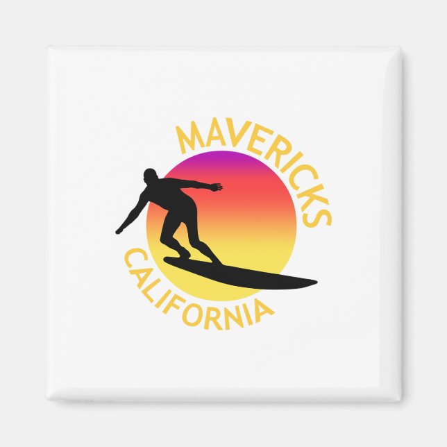 Aimant Vacances de surf Mavericks en Californie (Devant)