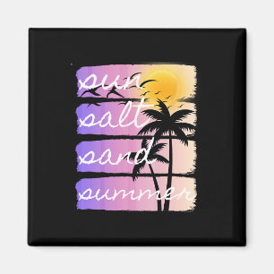 Aimant Vacances d'été à la plage Sel Soleil Sable Coucher