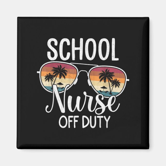 Aimant Vacances d'été École Fin d'année Infirmière scolai (Devant)