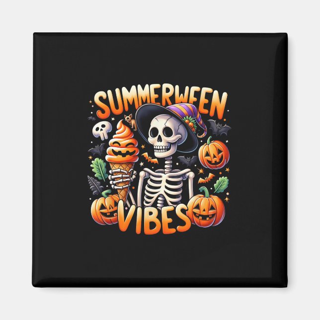 Aimant Vacances d'été Halloween Summerween Skeleton Ice (Devant)