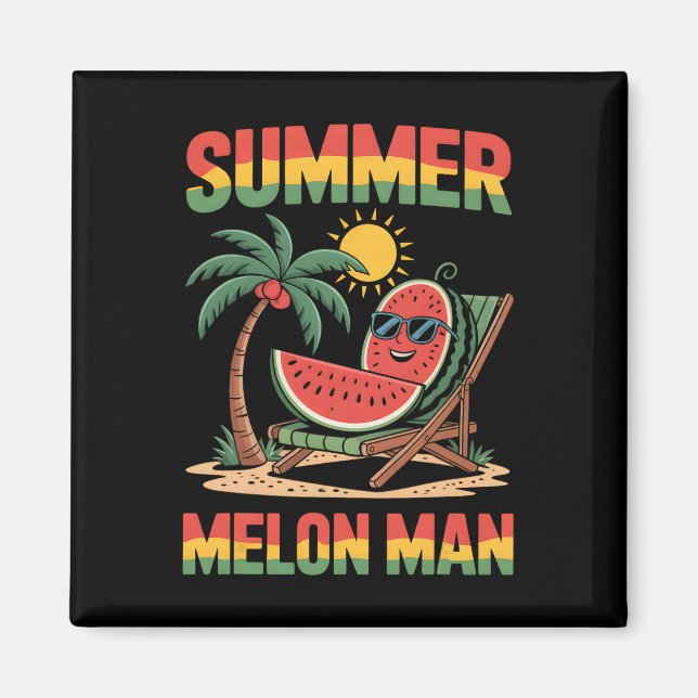 Aimant Vacances d'été Melon de plage Deck Chai (Devant)