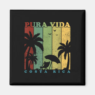 Aimant Vacances d'été vintage Rétro Costa Rica Pura Vida