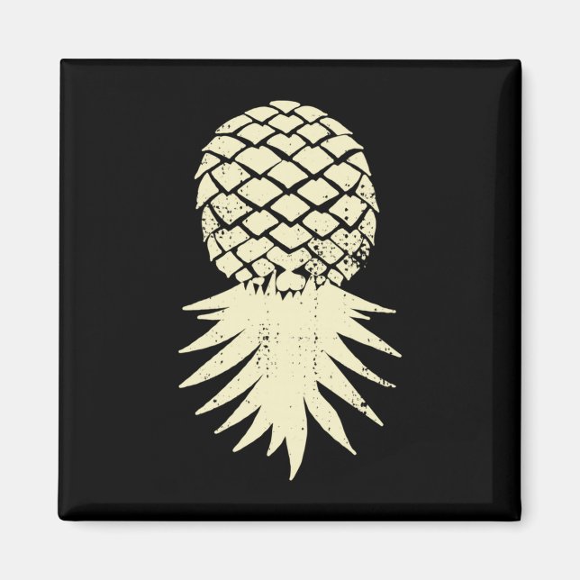 Aimant Vacances drôles et subtiles avec un ananas à l'env (Devant)