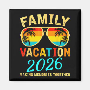 Aimant Vacances en famille 2026 Plage Été Vacances assort