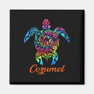 Aimant Vacances en famille avec tortues marines à Cozumel