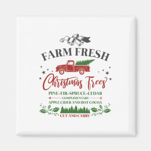 Aimant Vacances en famille Ferme Vintage Fraîches Arbres 