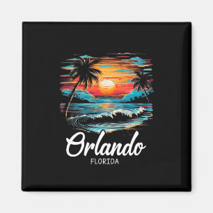 Aimant Vacances en famille Retro Sunset Floride Orlando