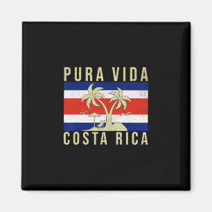 Aimant Vacances en famille vintage Drapeau du Costa Rica