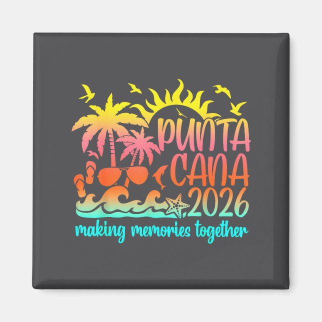 Aimant Vacances Rétro Punta Cana Créer des Souvenirs Ense (Devant)