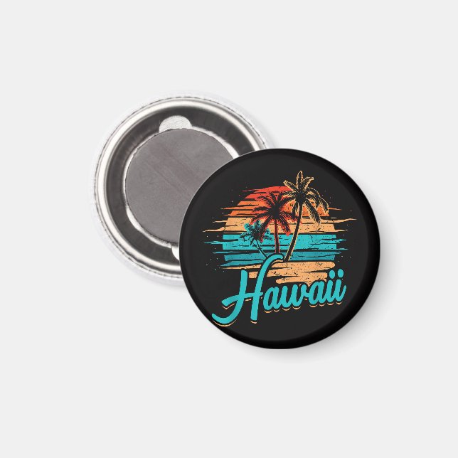 Aimant Vacances tropicales à Hawaii îles Hawaïennes (Recto/Verso)