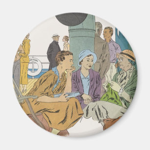 Aimant Vacances vintages, Bateau de croisière passagers s