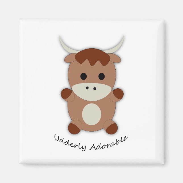 Aimant Vache adorable âgée (Devant)