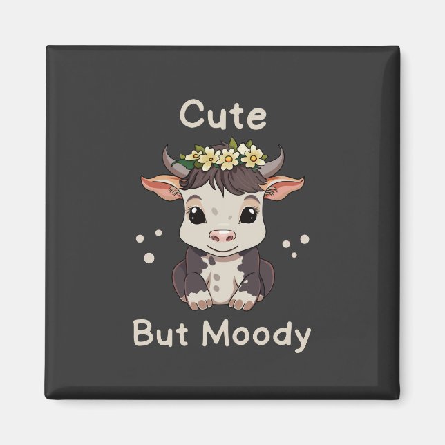 Aimant Vache Bébé De Ferme Amoureux De Vache Mignonne Mai (Devant)