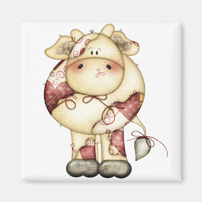 Aimant Vache de campagne couronnée (Devant)