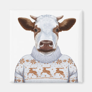 Aimant Vache de Noël
