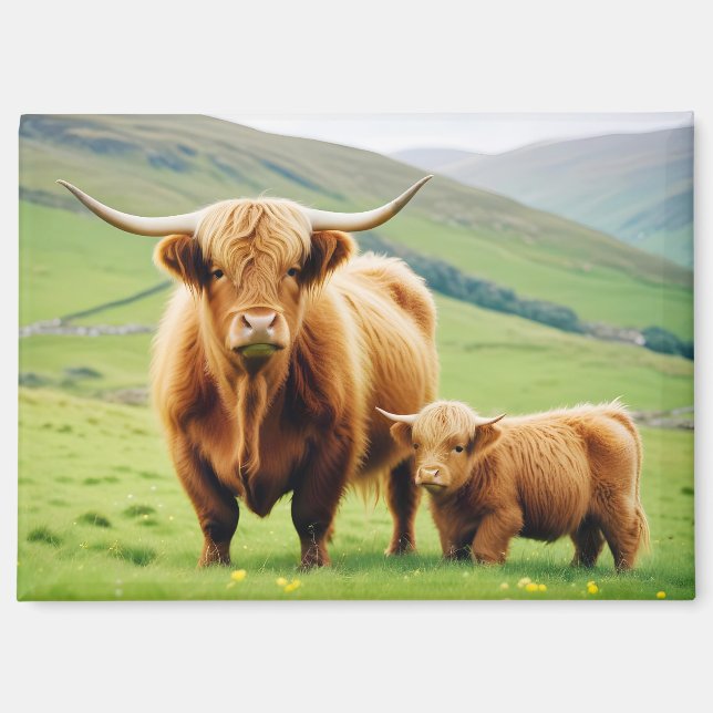 Aimant Vache des Highlands Animal Nature Faune Affection  (Recto)
