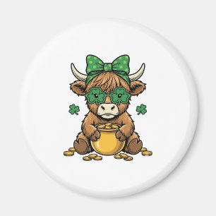 Aimant Vache des Highlands de la Saint-Patrick Pot d'or A