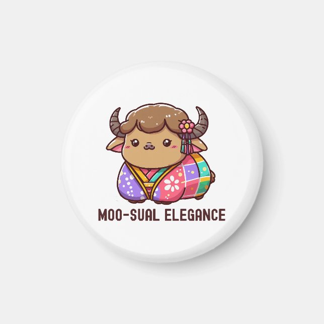 Aimant Vache en élégance en Highland (Devant)