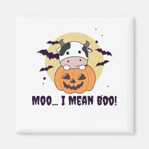 Aimant Vache Ghost Cute Kawaii Halloween Moo I Mean Boo