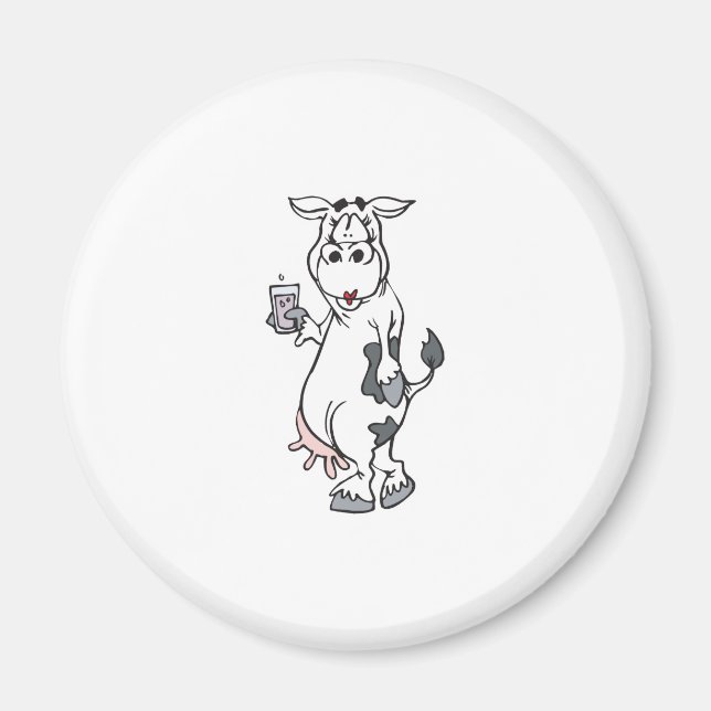 Aimant vache idiote buvant du lait (Devant)