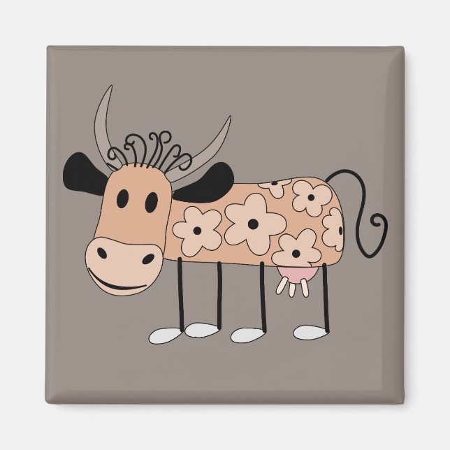 Aimant Vache illustrée (Devant)