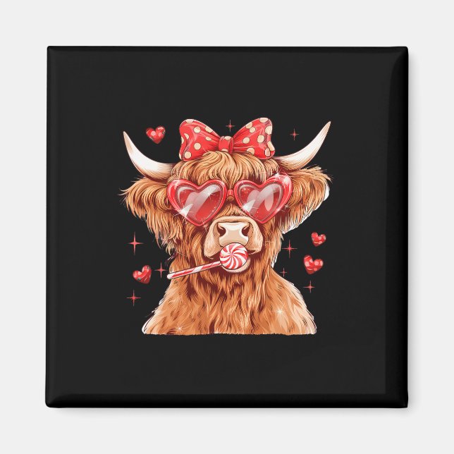 Aimant Vache Rétro Saint Valentin Coquette Mignonne Saint (Devant)