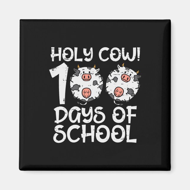 Aimant Vache Sainte 100 Jours De L'École 100E Jour Enseig (Devant)