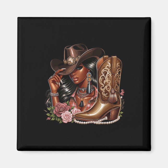 Aimant Vacheresse occidentale de pays texan afro-américai (Devant)