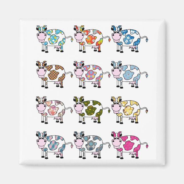 Aimant Vaches funky (Devant)