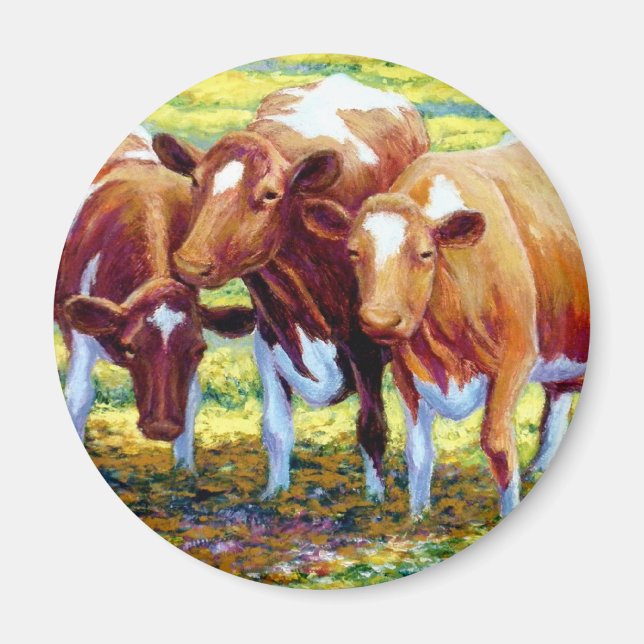 Aimant Vaches Vache Laitier Vache dans le pâturage Peintu (Devant)