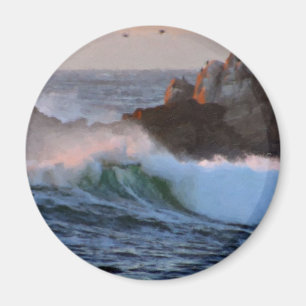Aimant Vague grand Sur la Californie de plage d'Asilomar