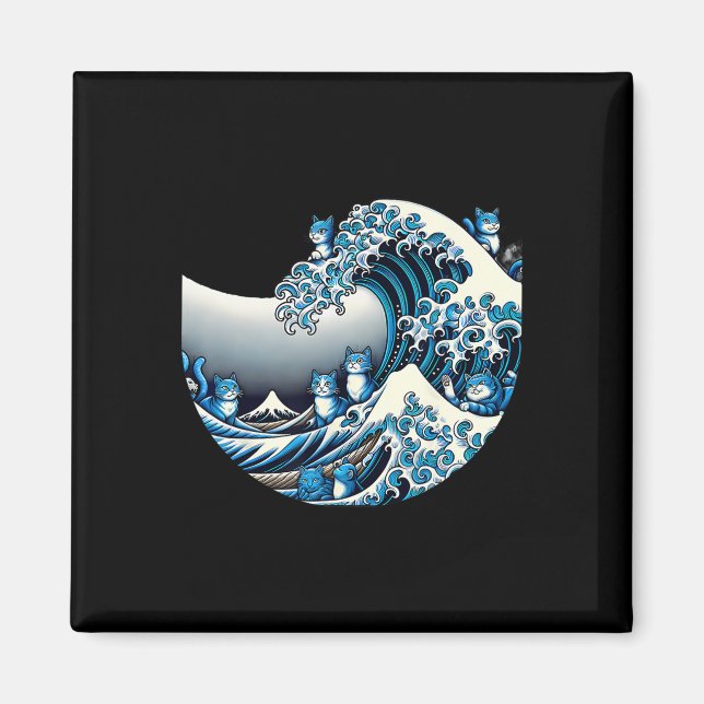 Aimant Vague Mignonne De Chats Bleus Pour Kamala Funny 1 (Devant)