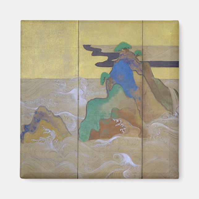 Aimant Vagues à Matsushima (gauche), Tawaraya Sotatsu (Devant)