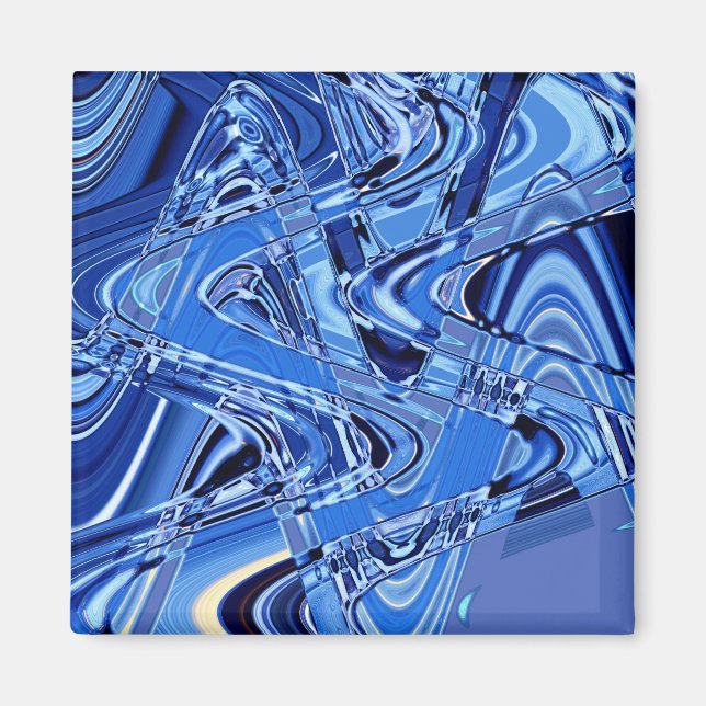 Aimant vagues de routes en bleu (Devant)
