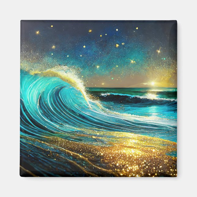 Aimant Vagues océaniques clignantes (Devant)