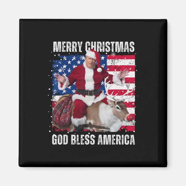 Aimant Vainqueur du dîner de Noël Père Noël Trump Ugly Sw (Devant)