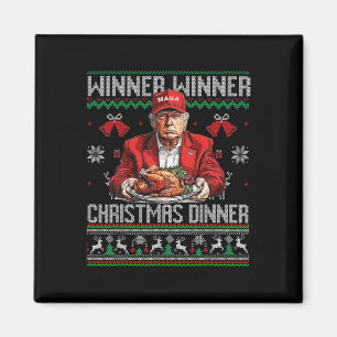 Aimant Vainqueur du dîner de Noël Père Noël Trump Ugly Sw