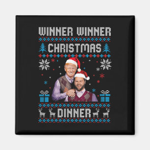 Aimant Vainqueur du dîner de Noël Père Noël Trump Ugly Sw