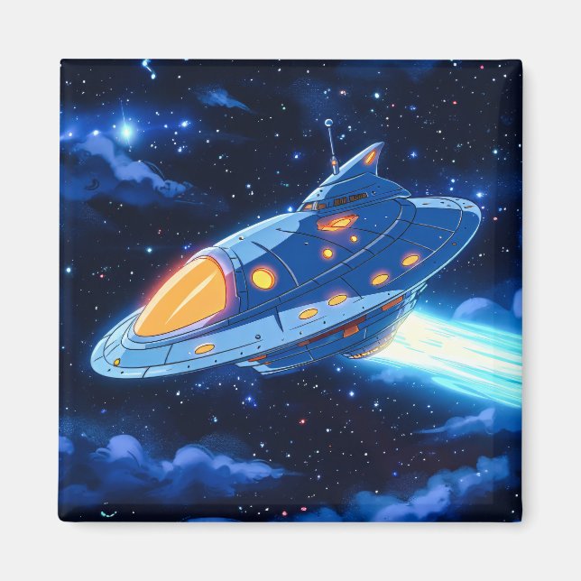 Aimant Vaisseau spatial extraterrestre de dessin animé (Devant)