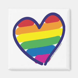 Aimant Valentine Gay pride Rainbow Heart