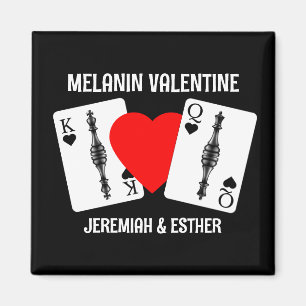 Aimant Valentine MELANIN QUEEN KING CARTES DE JEU Couples